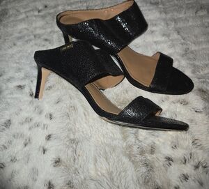 Calvin Klein Size 8 Cecily Leather Mule Heels